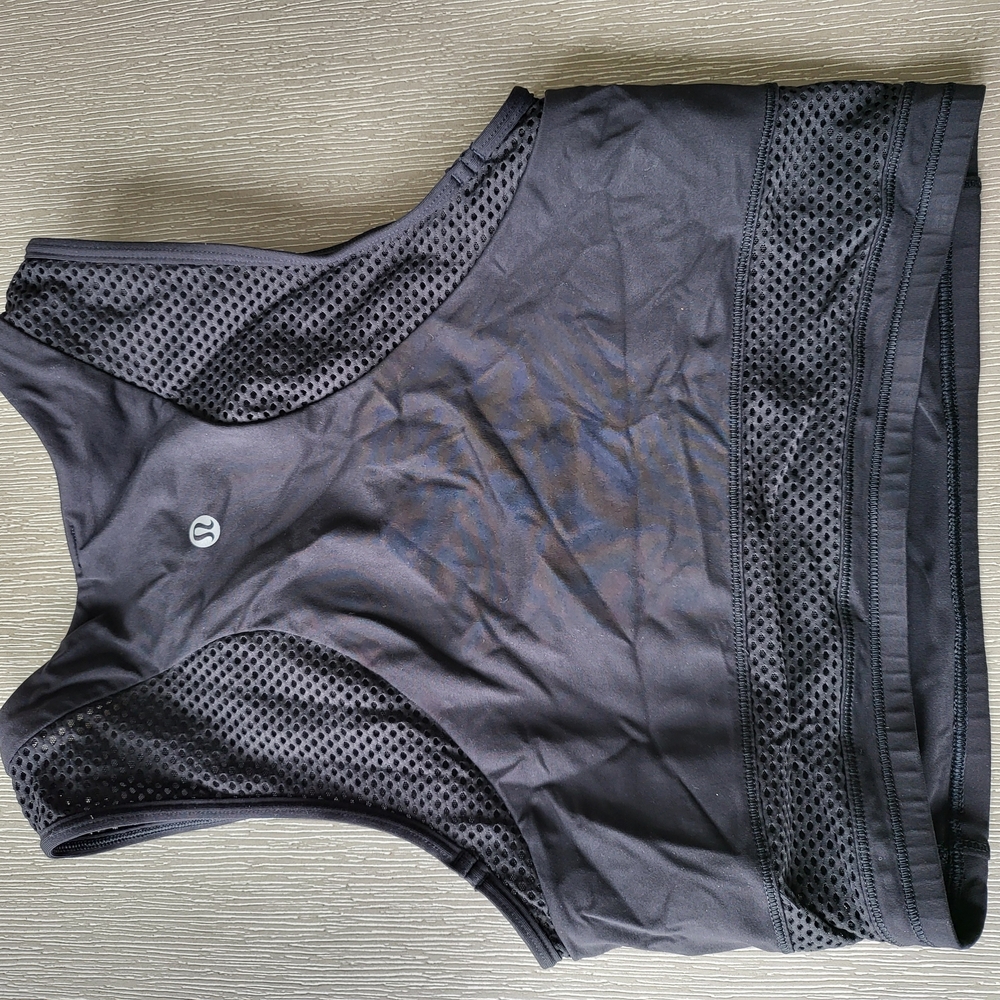 Lululemon Black Mesh Sports Bra